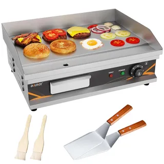 DULNICE Kommerzielle Grillplatte Elektrisch 3000W, Elektrische Grillplatte Edelstahl 54x40cm, Temperaturbereich 50-300°C Teppanyaki Grill für Haus oder Restaurant
