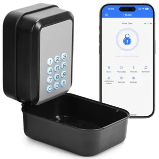 PAIRIER Smart Schlüsselbox, Bluetooth Lock Box unterstützt TTLock APP und PIN-Code Schlüsseltresor mit 12 Stelligem Zahlencode Geeignet für Haus Garage Wohnung, Ferienunterkunft