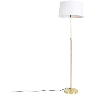 Qazqa Modern Stehleuchte mit Schirm, Stehlampe - Parte Fl - Gold, Rund, max. 60W, Geeignet für LED, 172cm, Ideal als Flur, Küche lampe, Schlafzimmerlampe und Wohnzimmerlampe