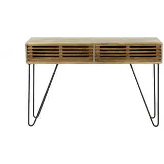Kawola Schminktisch Sweak Braun Holz , Teilmassiv , 2 Schubladen , Rechteckig , 120x77x30 cm , Wohnzimmer, Wohnzimmertische, Konsolentische