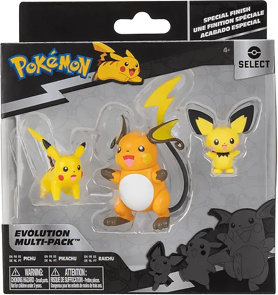 Bild von Pokemon PKW2778 Select 3er-Pack mit Pichu Pikachu Raichu Battle Figuren, Evolution Multipack-Stil 2