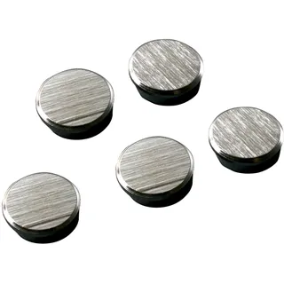 FRANKEN Chrom-Magnete Rund, 5 Stück, Hohe Haftkraft, Hochwertige Haftmagnete für Magnettafel, Whiteboard im Büro und Schule oder im Haushalt für Kühlschrank und Familienplaner, 30 mm, Silber, HM30CR/5