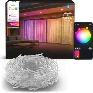 Philips Hue Festavia Lichtervorhang, 1,35 נ2 m | White and Colour Ambiance, Smart LED, 250 LEDs, Ambientes Licht, Innen/Außen, dynamische Effekte, Music Sync, Smarthome