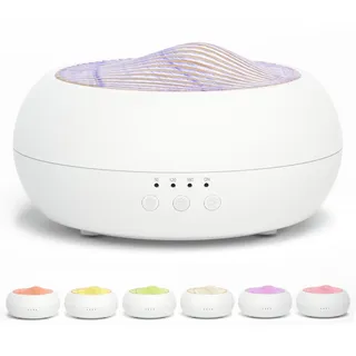 SALKING Aroma Diffuser, 250ml Ultraschall Öl Aromatherapie Diffusor für ätherische Öle, Raumbefeuchter Elektrisch Duftlampe, 7 Farbe Weiß Holzmaserung Diffusor für Zuhause Büro Oder Yoga