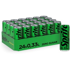 Sprite Zero Sugar, Maximale Erfrischung mit Limetten und Zitronen Geschmack ohne Zucker, Limo, EINWEG Dose (24 x 330ml)