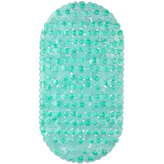 Relaxdays Badewannenmatte Steinoptik, BxT: 68 x 35,5 cm, waschbar, rutschfeste Badewanneneinlage, mit Saugnäpfen, grün