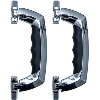 HMF 14970-09 Koffergriff, Tragegriff aus Kunststoff | 2 Stück | 19 x 7,5 cm | Chromsilber