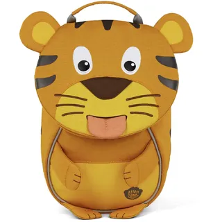Affenzahn Kleiner Freund Kindergarten-Rucksack für 1-3 Jährige Ergonomisch Reflektierend Ziehzunge mit Namensschild Tiger - Gelb