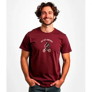Kruskis Get Out And Bmx Kurzarm-t-shirt - Dark Red - S