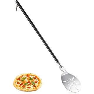 Joyfair 17,8cm Edelstahl Rund Pizzawender Perforierter - 7 Zoll | Turning Peel mit 89,2cm Abnehmbaren Langer Griff, Pizzaheber für Hausgemachtes Pizza, Brot, Kuchen, Leicht zu Reinigen