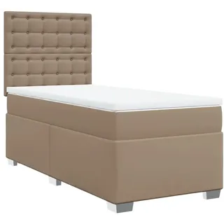 SYFAXTM Boxspringbett mit Matratze Cappuccino-Braun 80x200cm Kunstleder