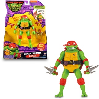 NINJA TURTLES Figur, 15 cm mit Waffe, elektronische Funktion, Raphael, Spielzeug für Kinder ab 4 Jahren, Giochi Preziosi, TU8002