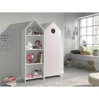 Vipack Jugendzimmer-Set »Casami, best. aus 1 Schrank mit Drehtür, 1 Regalschrank, TOP modern« bunt (weiß, pink), Schlafzimmermöbel-Sets, Jugendzimmer-Set