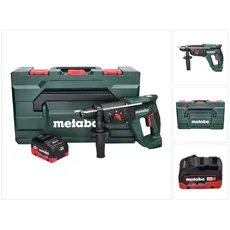 Metabo, Bohrmaschine + Akkuschrauber, KH 18 LTX 24 Akku Kombihammer 18 V 2,1 J SDS plus + 1x Akku 8,0 Ah + metaBOX - ohne Ladegerät (Akkubetrieb)