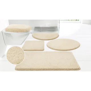 MY HOME »Merida, Badvorleger, Badezimmer Teppich« Gr. 7, creme, H:32mm, Kunstfaser, Badematten, Badematte, Badteppich, Uni Farben, rechteckig, rund & als 2-tlg. Set erhältlich