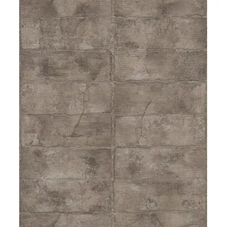 Rasch Textil Vliestapete Concrete 53 cm x 1000 cm 520163 Braun/Schwarz