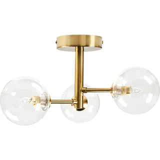 BELIANI Deckenleuchte Messing aus Glas Rund 3 Kugel Schirme 3-Flammig Glamourös Eleganter Stil Modernes Design für Wohnzimmer Schlafzimmer Flur - Gold