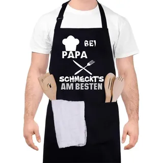 Grillschürze für Männer Schwarz Vatertag Geburtstagsgeschenk