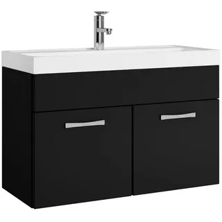 Badplaats Waschbeckenunterschrank Paso 01 80 x 40 cm Schwarz Matt