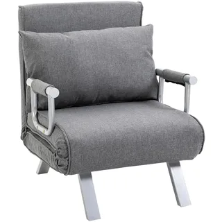 Homcom Schlafsessel 3-In-1 Polyester 65 x 80 x 69 cm Grau mit Kissen
