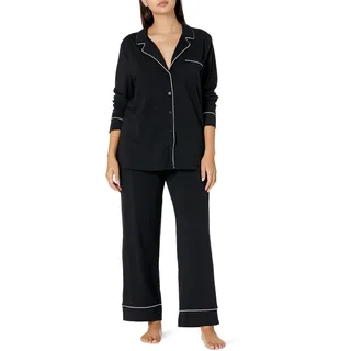 Amazon Essentials Damen Schlafanzug-Set Baumwollmodal langärmliges Hemd und Lange Hose