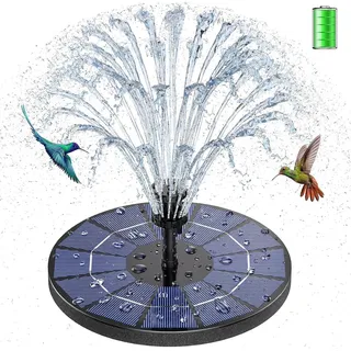 AISITIN 3,5W Solar Springbrunnen Solar Teichpumpe mit Solar Panel Eingebaute Batterie Wasserpumpe Solar Schwimmender Fontäne Pumpe mit 6 Fontänenstile für Garten, Vogel-Bad,Teich,Fisch-Behälter