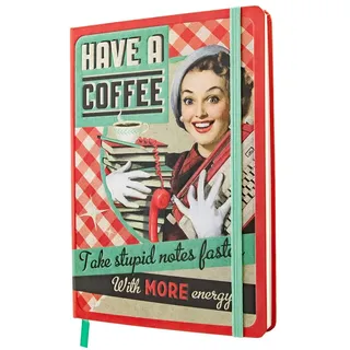 Nostalgic-Art Retro Notizbuch, A5, Have A Coffee – Geschenk-Idee für Kaffee-Fans, Bullet Journal dotted, Vintage Design