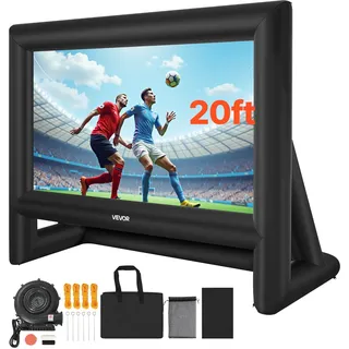 Vevor aufblasbare Filmleinwand Projektion Beamer Leinwand aus 600D, Projektionsleinwand mit tragbarer Aufbewahrungstasche, 16:9, Filmprojektion für Heimkino Mottoparty Poolspaß (476 x 200 x 378 cm)
