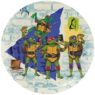 BeenSmile, TORTUGAS Ninja 8 Teller 23 cm, Einwegteller für Kindergeburtstage, Artikel zur Dekoration von Themenpartys
