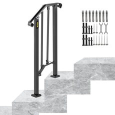 VEVOR Treppengeländer Schmiedeeisen Eingangsgeländer, Handlauf Geländer geeignet für 1 bis 2 Stufen für außen (Schwarz)
