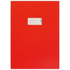 HERMA 19748 Heftumschläge A4 Karton Rot, 10 Stück, Hefthüllen mit Beschriftungsfeld aus stabilem & extra starkem Papier, Heftschoner Set für Schulhefte, farbig