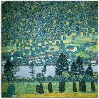 Artland Leinwandbild "Waldabhang in Unterach am Attersee" Wald 1 Stk. tlg. auf Holzrahmen gespannt, farbe bild(er): grün