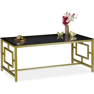 Relaxdays Couchtisch Multicolor Glas Metall 45 x 110 x 60 cm