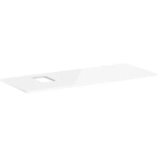 Hansgrohe Xelu Q Konsole mit Ausschnitt links, 1360x550, für Aufsatzwaschtisch, mit Hahnloch, Weiß Hochglanz