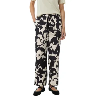 Relaxhose COMMA, Damen, Gr. 38, N-Gr, blau beige, Web, Obermaterial: 100% Viskose, bedruckt, relaxed fit knöchelfrei, Hosen Relaxhose, mit All-Over Print