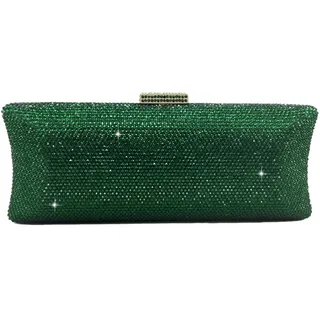 Boutique De FGG Strass Abendtaschen und Clutches Kristall-Clutch Handtasche Damen Partei Hochzeit Handtasche Braut-Clutch-Tasche, Mini, Grün