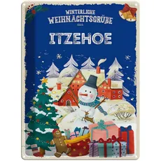Blechschild 30x40 cm - Weihnachtsgrüße aus ITZEHOE