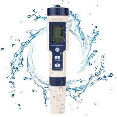 Haofy 5 in 1 Wassertester Multifunktionaler Wasserqualitätstester, Digitaler TDS/EC/Salzgehalt/PH/Temperaturmesser für Trinkwasser, Pool, Aquarium, Aquarium, Hydrokultur