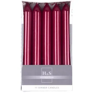 donau home Glatte Lackiert Stabkerzen 17 x Ø 2 cm rot 10 St.
