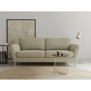 Home affaire 3-Sitzer »MARSEILLE Sofa 206 cm«, mit Massivholzbeinen aus Eiche, verschiedene Bezüge und Farbvarianten Home affaire latte