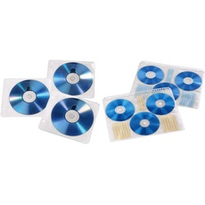 Hama CD ROM/DVD ROM Ringbuch Hüllen für je Zwei CDs 50er Pack weiß & CD-/DVD-/Blu-ray Hüllen mit 60 Indexkarten zum Beschriften (Archivierung, 10 Hüllen für je 6 CDs/DVDs/Blu-Rays) transparent