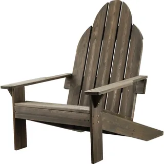 Wiltec Massivholz Adirondack Gartenstuhl 89 x 72 x 92,5 cm, Gartenstuhl aus Holz bis 160 kg, ergonomischer Gartensessel aus Kiefer, Gartenmöbel zeitlos massiv