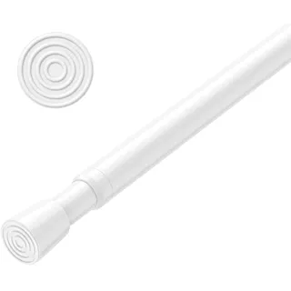 AIZESI vorhangstange ohne bohren 82 bis 150cm klemmstange für gardinen, 1 Stück vorhangstange klemmstange, Weiß teleskopstange spannstange gardinenstange zum klemmen für Fenster, Tür, Küche