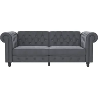 dorel home »Felix, Schlafsofa 236 cm, (Liegefläche 108x190cm), Rückenlehne«, 3-fach verstellbar, Velours, Kunstleder, Luxus-Microfaser Vintage