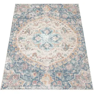 Paco Home In- & Outdoor-Teppich Für Balkon Terrasse, Kurzflor, Mit Orient-Muster In blau, Grösse 120x170 cm - Blau