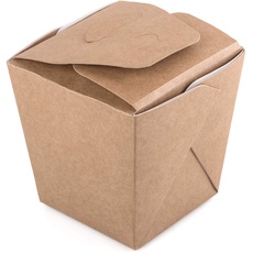 30 Stück Kraftkarton Nudelboxen 700ml Lebensmittelbehälter Takeaway Fast Food Einwegbox Chinesische Box Auslaufsicher Umweltfreundlich Recycelbar (30, 700ml)