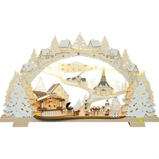 Tietze Erzgebirgsdegn LED Schwibbogen »Grillhütte beschneit«