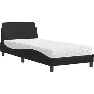 Bett mit Matratze "Dover" Schwarz 80x200 cm Kunstleder - Schwarz