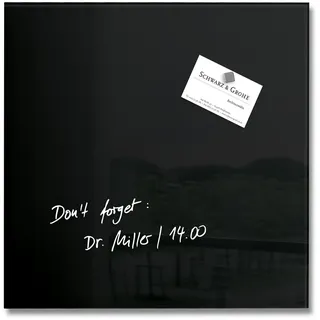 Sigel GL157 kleine Premium Glas-Magnettafel 30 x 30 cm schwarz hochglänzend, SGS geprüft, einfache Montage, incl. 2 Magnete, Artverum