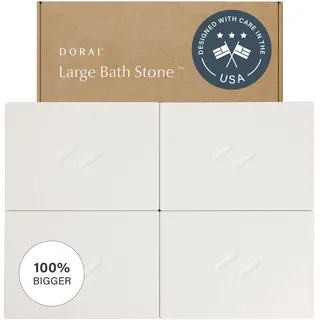 Dorai Home Stein-Badematte für Badezimmer, groß, schnell trocknend, rutschfeste Oberfläche, anpassbares Design, 56,6 cm (L) x 80,3 cm (B) x 1,5 cm (H), Sandstein